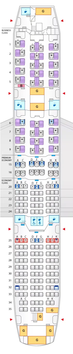 787-8 有豪華經濟艙 184席經濟艙最後一排為35排