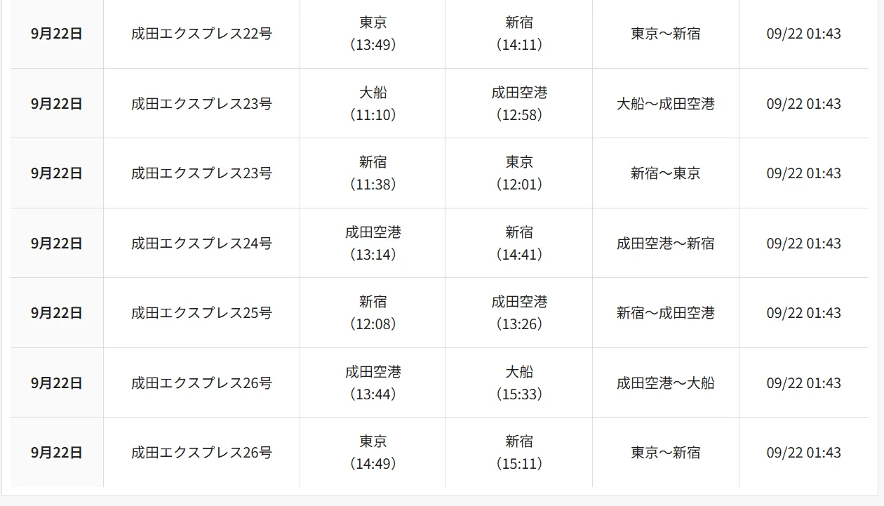 2026/08 杜鵑颱風 WP252026：成田機場交通影響