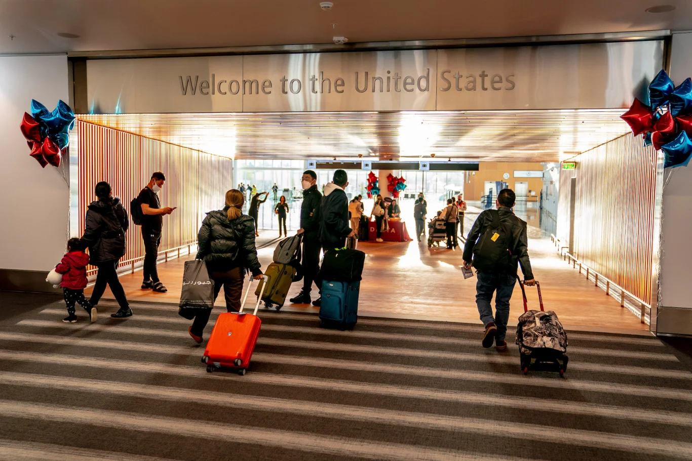 The iconic "Welcome to the United States" sign marks your arrival at the IAF.Photo / Port of Seattle
