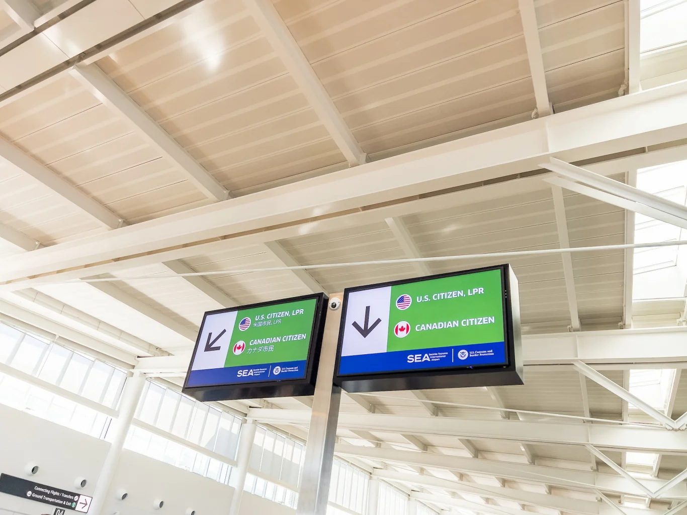 Select the appropriate lane corresponding to your travel eligibility and passport type. Photo / Port of Seattle