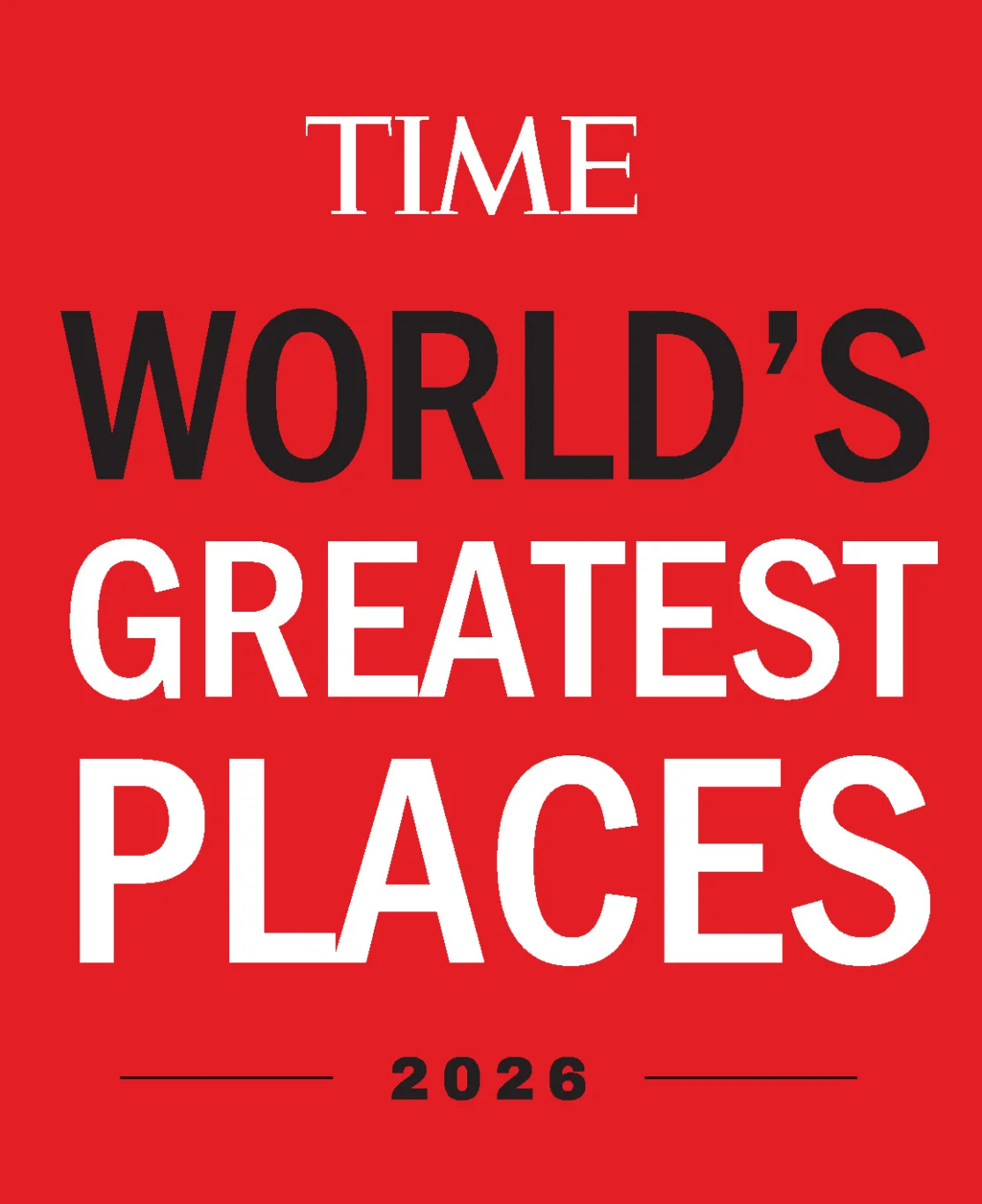 獲選《TIME》2026 世界最佳景點認證示意。