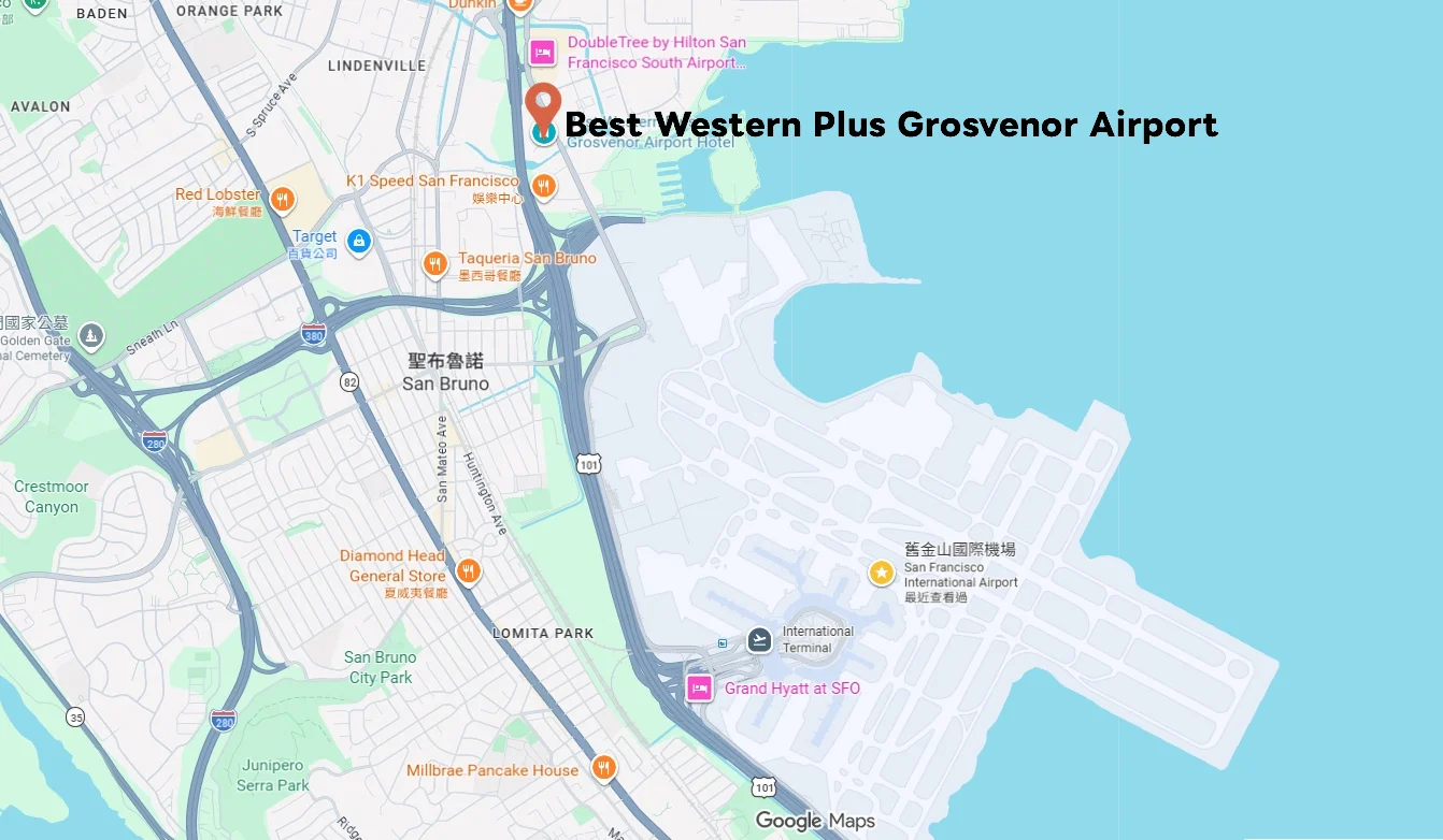 Best Western Plus Grosvenor Airport Hotel 位置圖 Best Western Plus Grosvenor Airport Hotel 位置圖
