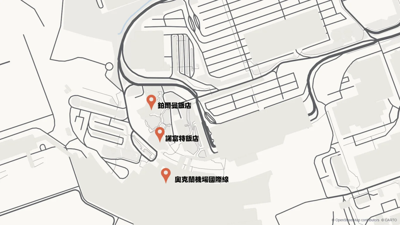 索奧克蘭機場鉑爾曼飯店飯店地理位置