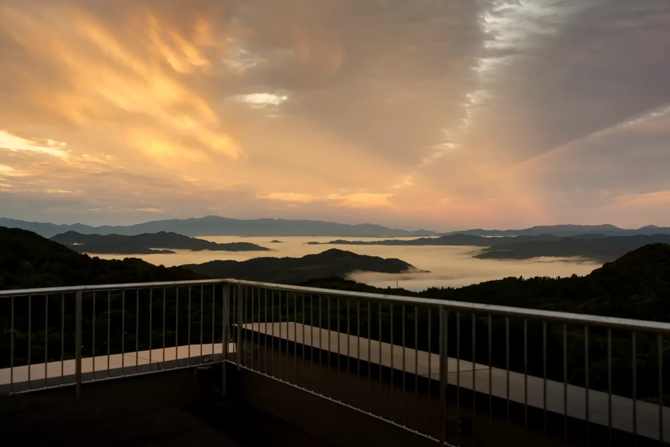從屋頂花園望去的雲海