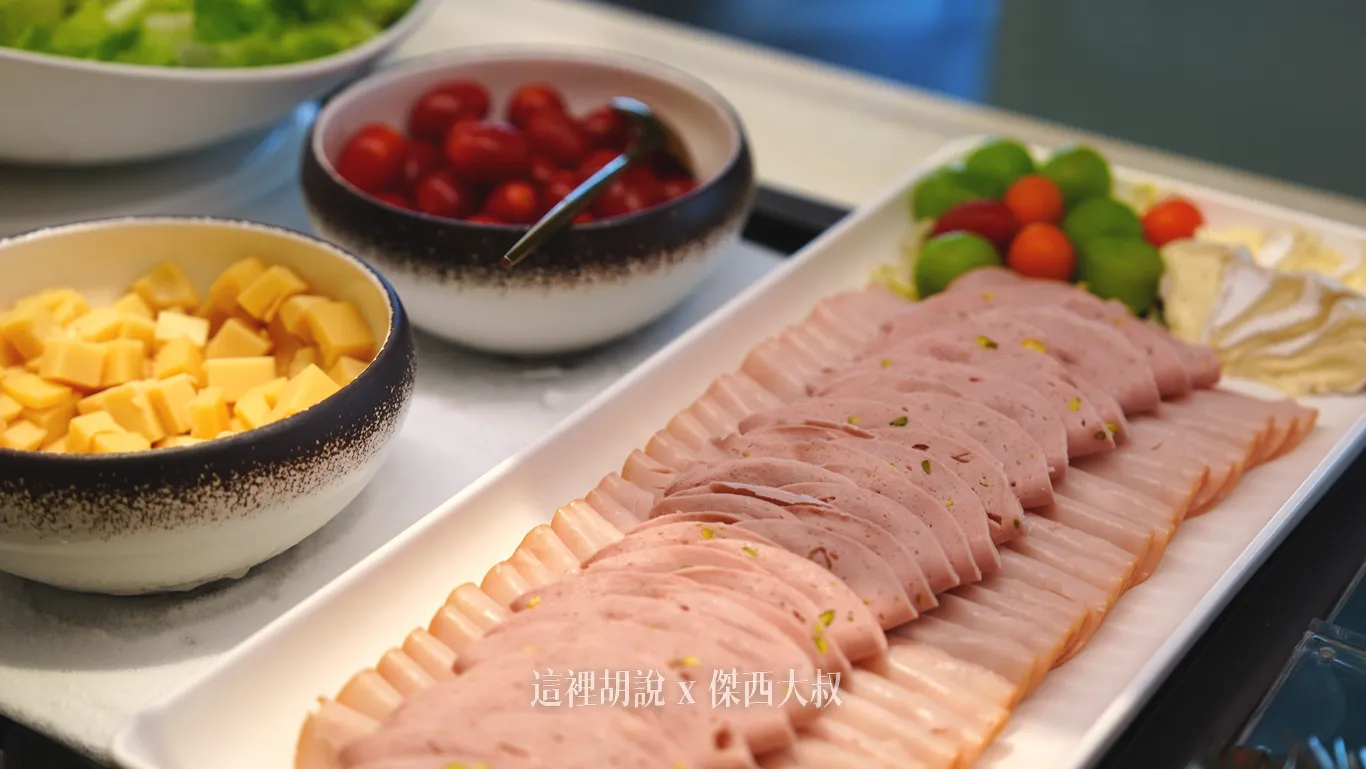 後面另外一個取餐台則是備了火腿根起司片 後面另外一個取餐台則是備了火腿根起司片