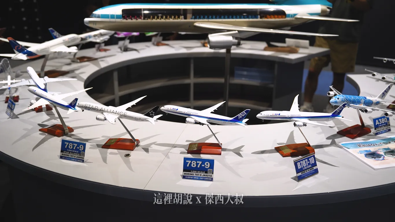 現場展示了不同時期的全日本的模型機