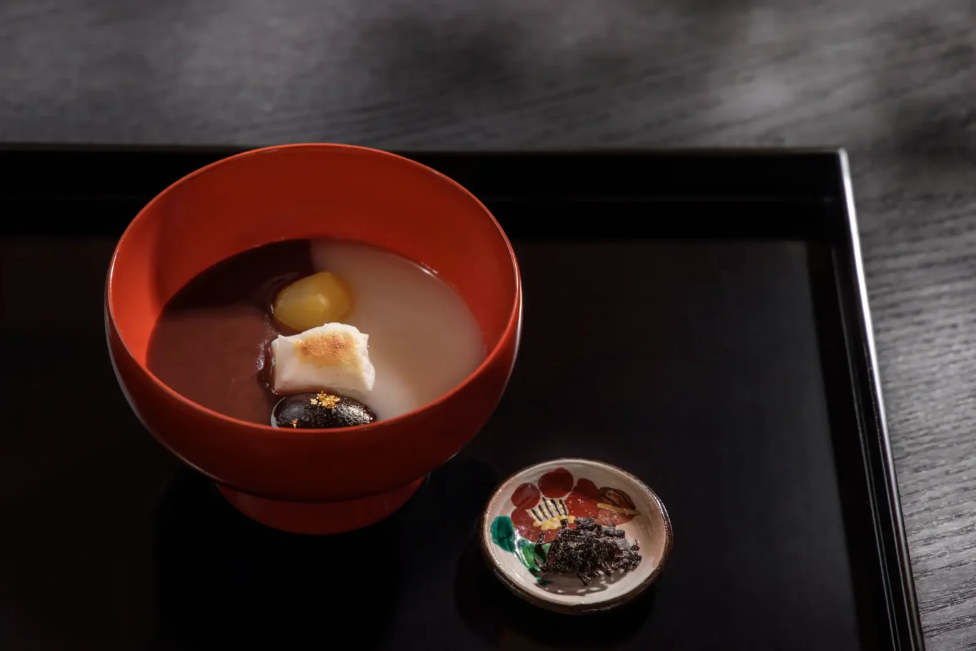 梯田暖桌「花豆白味噌善哉」